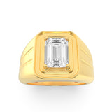 2CTW Radiant Shaped Lab Grown Diamond (F/VS) Mens Ring in 14K Gold