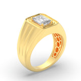 2CTW Radiant Shaped Lab Grown Diamond (F/VS) Mens Ring in 14K Gold