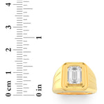2CTW Radiant Shaped Lab Grown Diamond (F/VS) Mens Ring in 14K Gold
