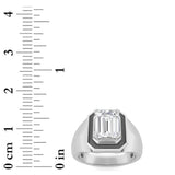 3CTW Emerald Shaped Lab Grown Diamond (F/VS) Mens Ring in 14K Gold