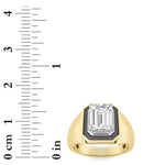 3CTW Emerald Shaped Lab Grown Diamond (F/VS) Mens Ring in 14K Yellow Gold