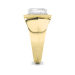 3CTW Emerald Shaped Lab Grown Diamond (G/VS) Mens Ring in 14K Gold