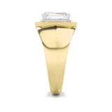 3CTW Emerald Shaped Lab Grown Diamond (G/VS) Mens Ring in 14K Gold