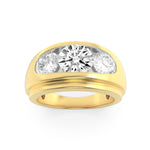 3CTW Round Shaped Lab Grown Diamond (G/VS) Mens Ring in 14K Gold