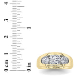 3CTW Round Shaped Lab Grown Diamond (G/VS) Mens Ring in 14K Gold