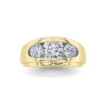 3CTW Round Shaped Lab Grown Diamond (G/VS) Mens Ring in 14K Gold