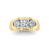 3CTW Round Shaped Lab Grown Diamond (G/VS) Mens Ring in 14K Gold
