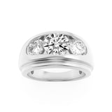 3CTW Round Shaped Lab Grown Diamond (F/VS) Mens Ring in 14K Gold