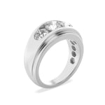 3CTW Round Shaped Lab Grown Diamond (F/VS) Mens Ring in 14K Gold