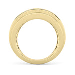3CTW Round Shaped Lab Grown Diamond (F/VS) Mens Ring in 14K Yellow Gold