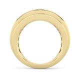 3CTW Round Shaped Lab Grown Diamond (F/VS) Mens Ring in 14K Yellow Gold
