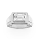 2.5CTW Emerald Shaped Lab Grown Diamond (F/VS) Mens Ring in 14K Gold