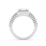 2.5CTW Emerald Shaped Lab Grown Diamond (F/VS) Mens Ring in 14K Gold