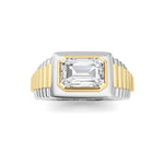 2.5CTW Emerald Shaped Lab Grown Diamond (F/VS) Mens Ring in 14K Gold