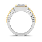 2.5CTW Emerald Shaped Lab Grown Diamond (F/VS) Mens Ring in 14K Gold