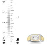 2.5CTW Emerald Shaped Lab Grown Diamond (F/VS) Mens Ring in 14K Gold