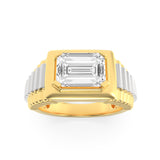 2.5CTW Emerald Shaped Lab Grown Diamond (F/VS) Mens Ring in 14K Gold