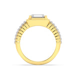2.5CTW Emerald Shaped Lab Grown Diamond (F/VS) Mens Ring in 14K Gold