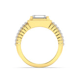 2.5CTW Emerald Shaped Lab Grown Diamond (F/VS) Mens Ring in 14K Gold