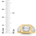 2.5CTW Emerald Shaped Lab Grown Diamond (F/VS) Mens Ring in 14K Gold