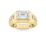 3.25CTW Emerald Shaped Lab Grown Diamond (F/VS) Ring in 14K Gold