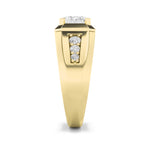 3.5CTW Emerald Shaped Lab Grown Diamond (F/VS) Mens Ring in 14K Gold