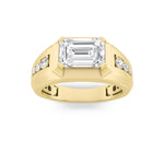 3.5CTW Emerald Shaped Lab Grown Diamond (G/VS) Mens Ring in 14K Gold