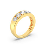 2CTW Round Shaped Lab Grown Diamond (F/VS) Mens Ring in 14K Gold