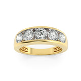 2CTW Round Shaped Lab Grown Diamond (G/VS) Mens Ring in 14K Gold