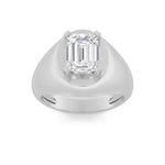3CTW Emerald Shaped Lab Grown Diamond (F/VS) Mens Ring in 14K Gold