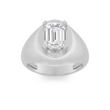 3CTW Emerald Shaped Lab Grown Diamond (F/VS) Mens Ring in 14K Gold