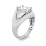 3CTW Emerald Shaped Lab Grown Diamond (F/VS) Mens Ring in 14K Gold