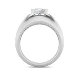 3CTW Emerald Shaped Lab Grown Diamond (F/VS) Mens Ring in 14K Gold