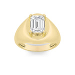 3CTW Emerald Shaped Lab Grown Diamond (F/VS) Mens Ring in 14K Gold