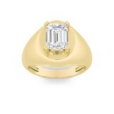 3CTW Emerald Shaped Lab Grown Diamond (F/VS) Mens Ring in 14K Gold