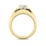 3CTW Emerald Shaped Lab Grown Diamond (F/VS) Mens Ring in 14K Gold