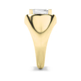 3CTW Emerald Shaped Lab Grown Diamond (F/VS) Mens Ring in 14K Gold