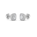 1CTW Round Shaped Lab Grown Diamond (F/VS) Halo Stud Earrings in 14K Gold