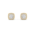 1CTW Round Shaped Lab Grown Diamond (F/VS) Halo Stud Earrings in 14K Gold