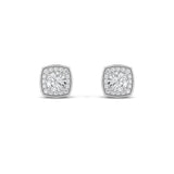 2CTW Round Shaped Lab Grown Diamond (F/VS) Halo Stud Earrings in 14K Gold