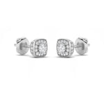 2CTW Round Shaped Lab Grown Diamond (F/VS) Halo Stud Earrings in 14K Gold