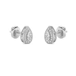 1CTW Pear Shaped Lab Grown Diamond (F/VVS) Halo Stud Earrings in 14K Gold