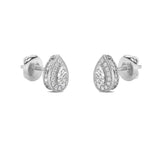 2CTW Pear Shaped Lab Grown Diamond (F/VS) Halo Stud Earrings in 14K Gold