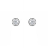 1CTW Round Shaped Lab Grown Diamond (F/VS) Halo Stud Earrings in 14K Gold