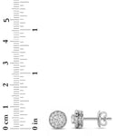 1CTW Round Shaped Lab Grown Diamond (F/VS) Halo Stud Earrings in 14K Gold