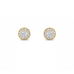 1CTW Round Shaped Lab Grown Diamond (F/VS) Halo Stud Earrings in 14K Gold