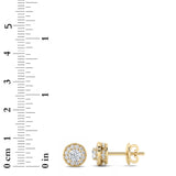 1CTW Round Shaped Lab Grown Diamond (F/VS) Halo Stud Earrings in 14K Gold