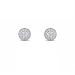 2CTW Round Shaped Lab Grown Diamond (F/VS) Halo Stud Earrings in 14K Gold
