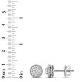 2CTW Round Shaped Lab Grown Diamond (F/VS) Halo Stud Earrings in 14K Gold