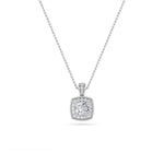 0.75CTW Round Shaped Lab Grown Diamond (F/VS) Halo Pendant in 14K Gold